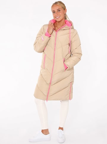 Zwillingsherz Steppmantel "Good Vibes Only" in Beige/ Rosa