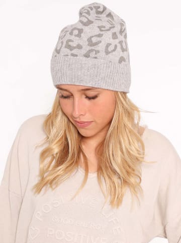 Zwillingsherz Kaschmir-Beanie in Taupe
