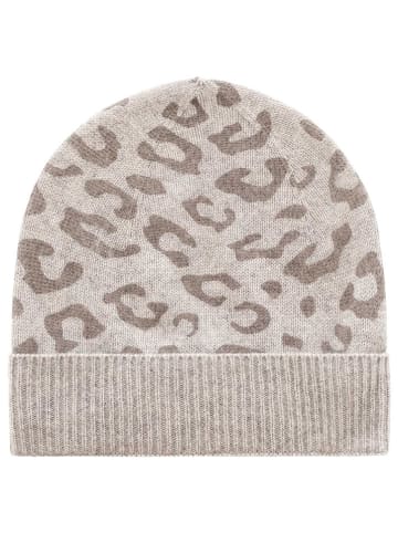 Zwillingsherz Kaschmir-Beanie in Taupe
