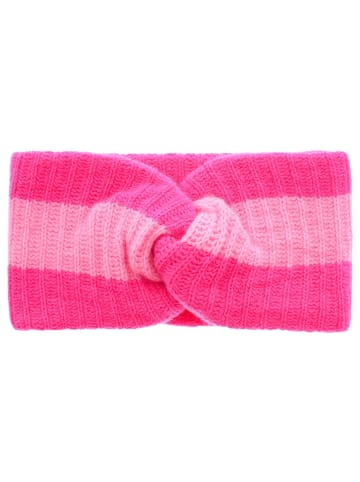 Zwillingsherz Kaschmir-Stirnband "Streifen" in Pink