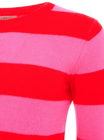 Zwillingsherz Kaschmir-Pullover in Pink/ Rot