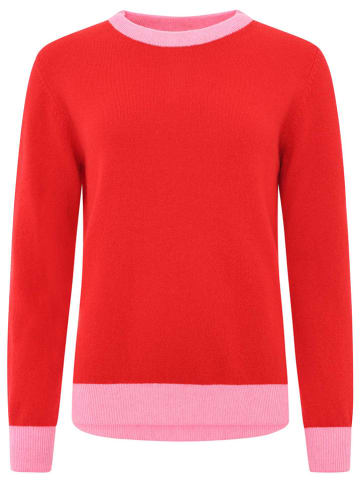 Zwillingsherz Kaschmir-Pullover in Rot/ Rosa