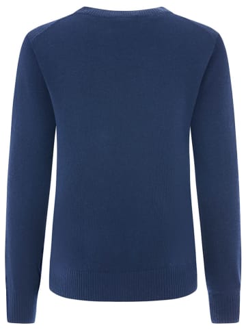 Zwillingsherz Kaschmir-Pullover "Herzen" in Dunkelblau