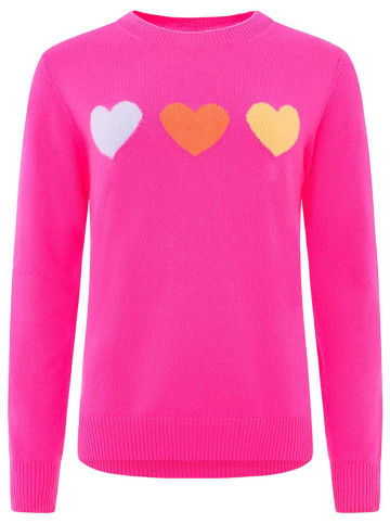 Zwillingsherz Kaszmirowy sweter "Hearts" w kolorze różowym