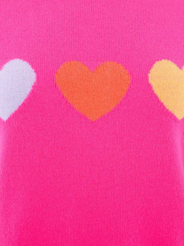 Zwillingsherz Kaschmir-Pullover "Herzen" in Pink