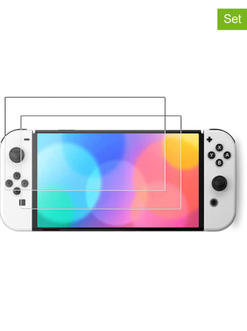Techkidz 2er-Set: Schutzfolien für Nintendo Switch OLED