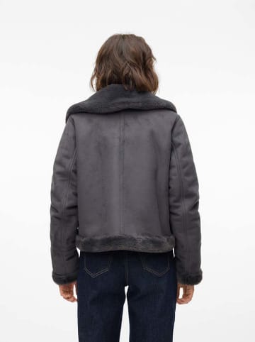 Vero Moda Kunstleren jas "Peggy" grijs