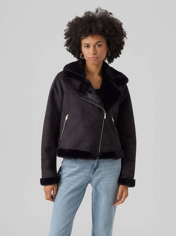 Vero Moda Kunstleren jas "Peggy" zwart