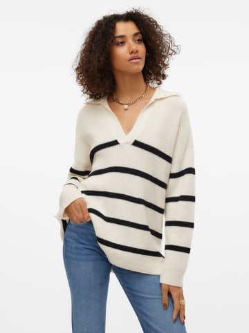 Vero Moda Pullover "Luna" in Creme/ Schwarz