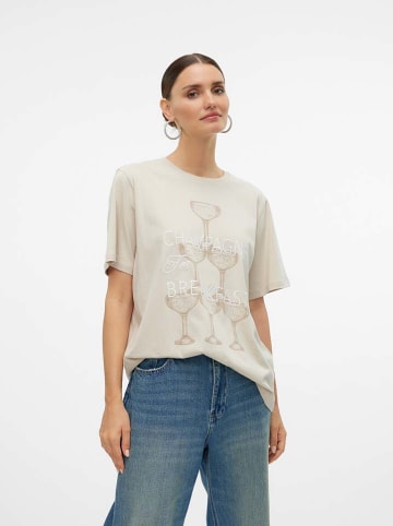 Vero Moda Koszulka "Ezra" w kolorze beżowym