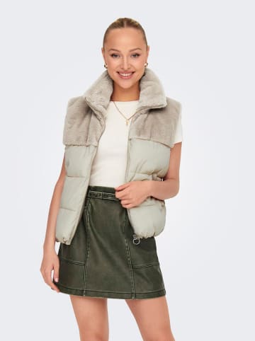ONLY Doorgestikte bodywarmer grijs