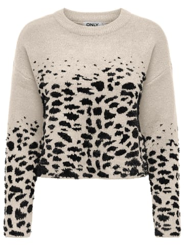 ONLY Pullover in Creme/ Schwarz