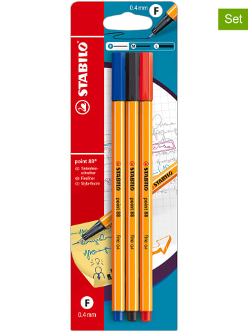 STABILO 2er-Set: Fineliner ''STABILO point 88'' in Schwarz - 2 x 3 Stück