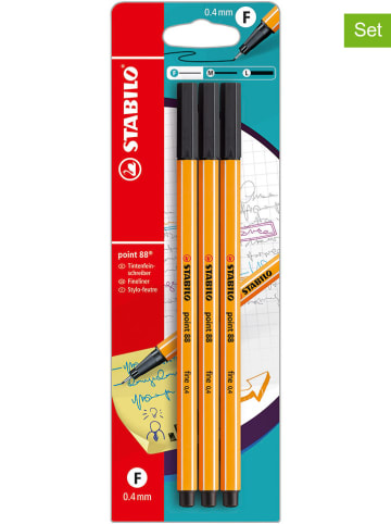 STABILO 2er-Set: Fineliner ''STABILO point 88'' in Schwarz - 2 x 3 Stück
