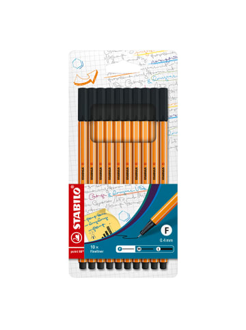 STABILO Fineliner ''STABILO point 88'' in Schwarz - 10 Stück