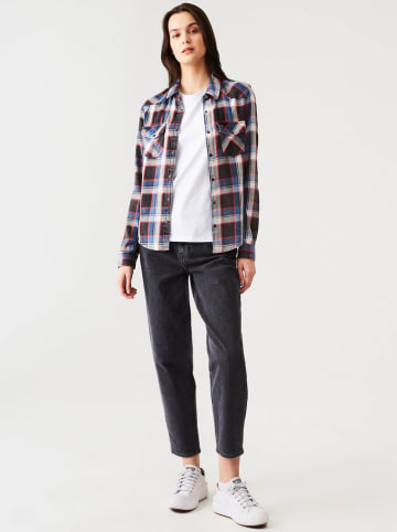 LTB Blouse antraciet/blauw/rood