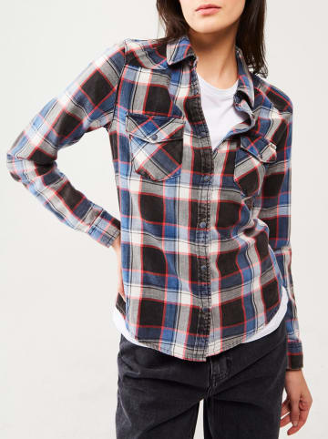 LTB Blouse antraciet/blauw/rood