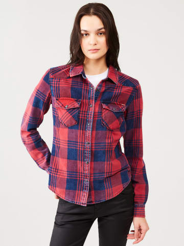 LTB Blouse donkerblauw/rood