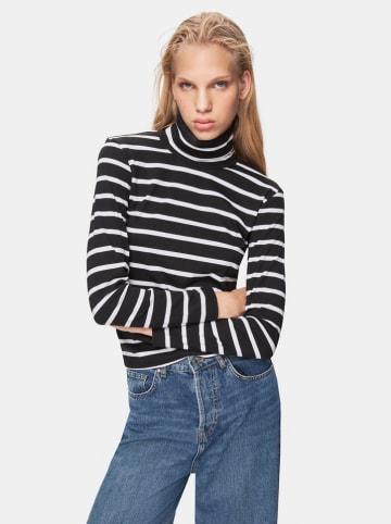 LTB Rollkragenpullover in Schwarz/ Weiß