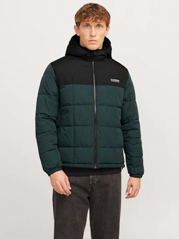 Jack & Jones Kurtka zimowa w kolorze czarno-ciemnozielonym