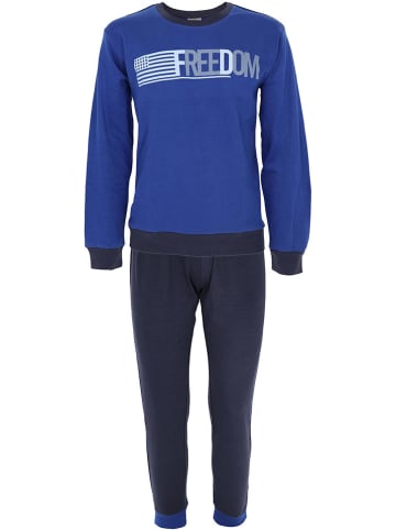 COTONELLA Pyjama in Blau/ Dunkelblau
