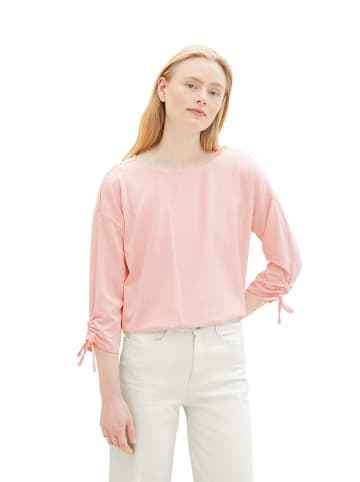 TOM TAILOR Denim Koszulka w kolorze jasnoróżowo-białym