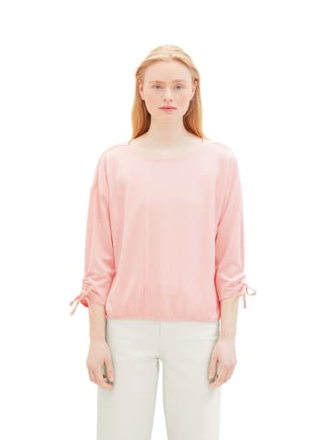 Tom Tailor Longsleeve in Rosa/ Weiß