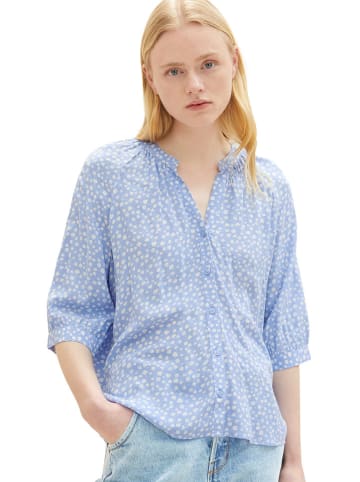 TOM TAILOR Denim Bluse in Hellblau/ Weiß