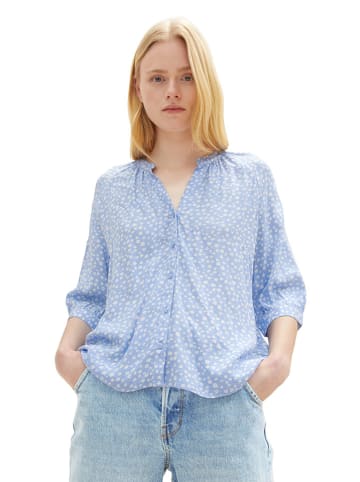 TOM TAILOR Denim Bluse in Hellblau/ Weiß
