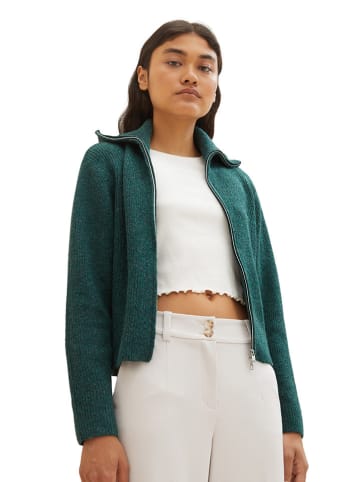 Tom Tailor Sweatjacke in Dunkelgrün