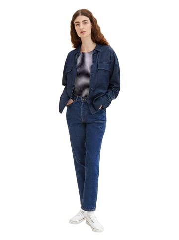 Tom Tailor Longsleeve in Dunkelblau/ Weiß