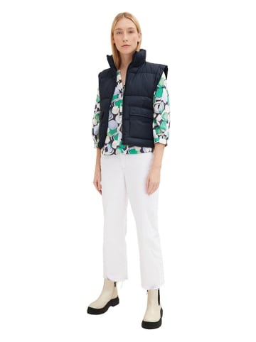 Tom Tailor Blouse groen/wit/donkerblauw