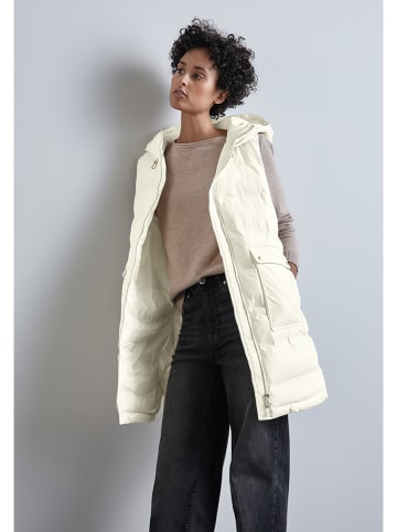 Street One Doorgestikte bodywarmer crème