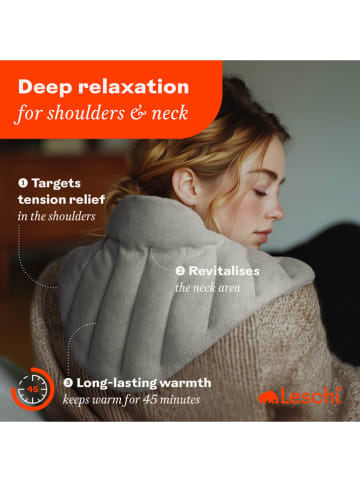 Leschi Wärmekissen für Nacken & Schulter "Dreieck" in Grau - (B)60 x (H)28 x (T)4 cm