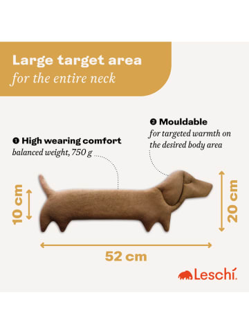 Leschi Wärmekissen "Hund Winston" in Hellbraun - (B)52 x (H)20 x (T)4 cm