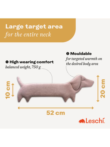 Leschi Wärmekissen "Hund Winston" in Rosa - (B)52 x (H)20 x (T)4 cm