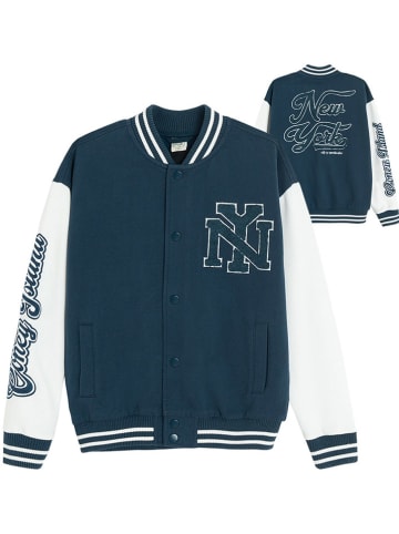 COOL CLUB Sweatjacke in Blau/ Weiß