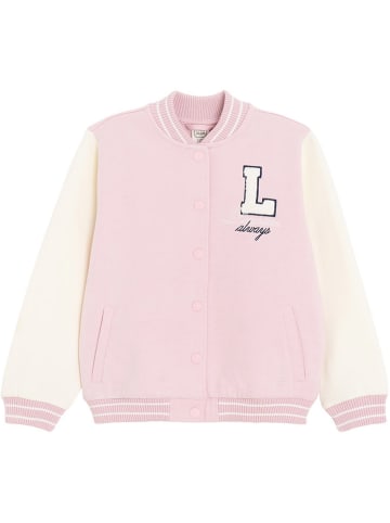 COOL CLUB Sweatjacke in Rosa/ Weiß