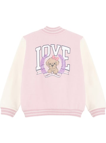 COOL CLUB Sweatjacke in Rosa/ Weiß