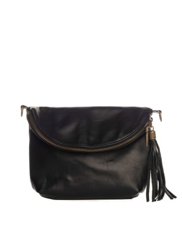 Lucca Baldi Leren clutch "Cetona" zwart - (B)24 x (H)18 x (D)4 cm