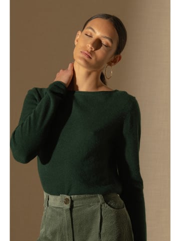 Perfect Cashmere Kaschmir-Pullover "Megan" in Dunkelgrün