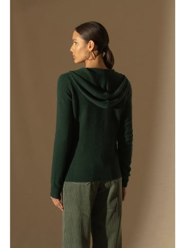 Perfect Cashmere Kasjmieren vest "Emma" donkergroen