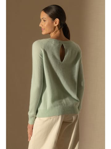 Perfect Cashmere Kaszmirowy sweter "Leslie" w kolorze zielonym