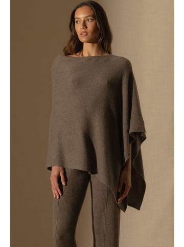 Perfect Cashmere Kaszmirowe ponczo "Georgia" w kolorze brązowym