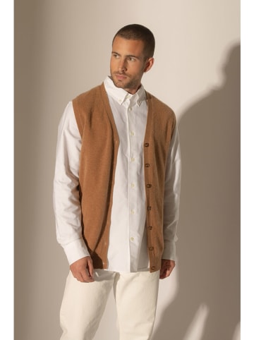 Perfect Cashmere Kaschmir-Weste "Arthur" in Hellbraun