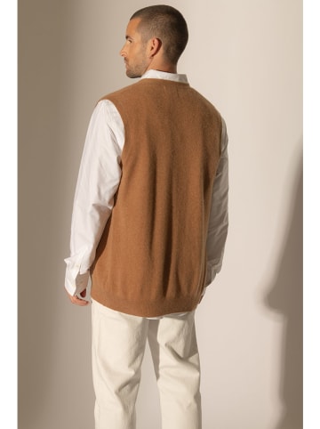 Perfect Cashmere Kasjmieren gilet "Arthur" lichtbruin