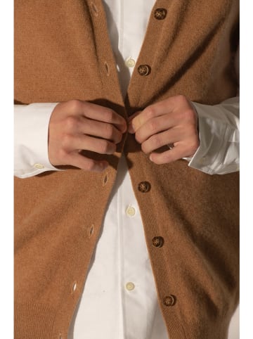 Perfect Cashmere Kasjmieren gilet "Arthur" lichtbruin