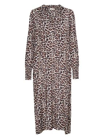 Kaffe Jurk zwart/lichtbruin/beige