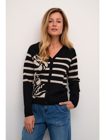 Cream Cardigan in Schwarz/ Beige