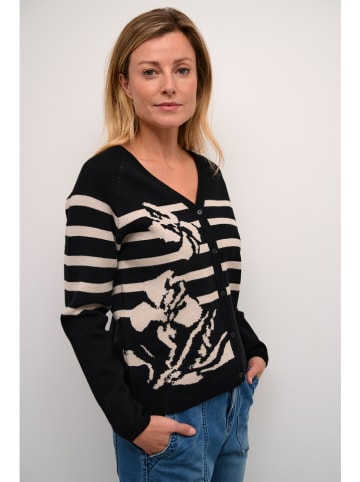 Cream Cardigan in Schwarz/ Beige